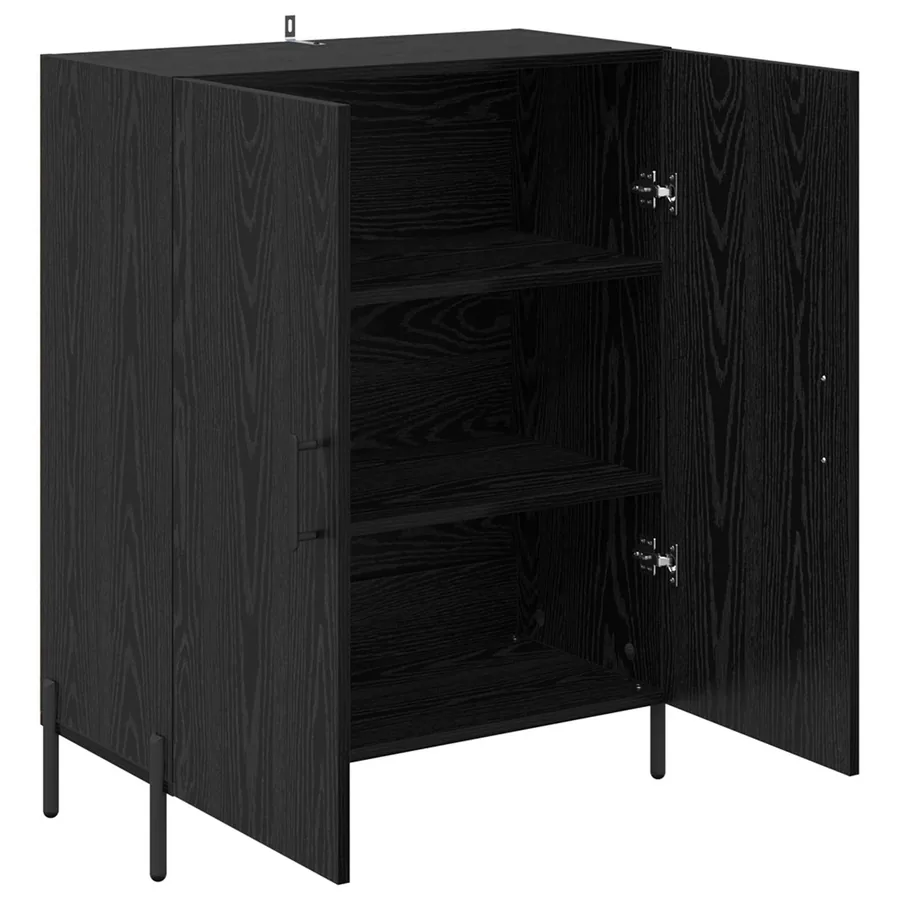 Buffet Chêne noir 69,5 x 34 x 90 cm Bois d'ingénierie - 5