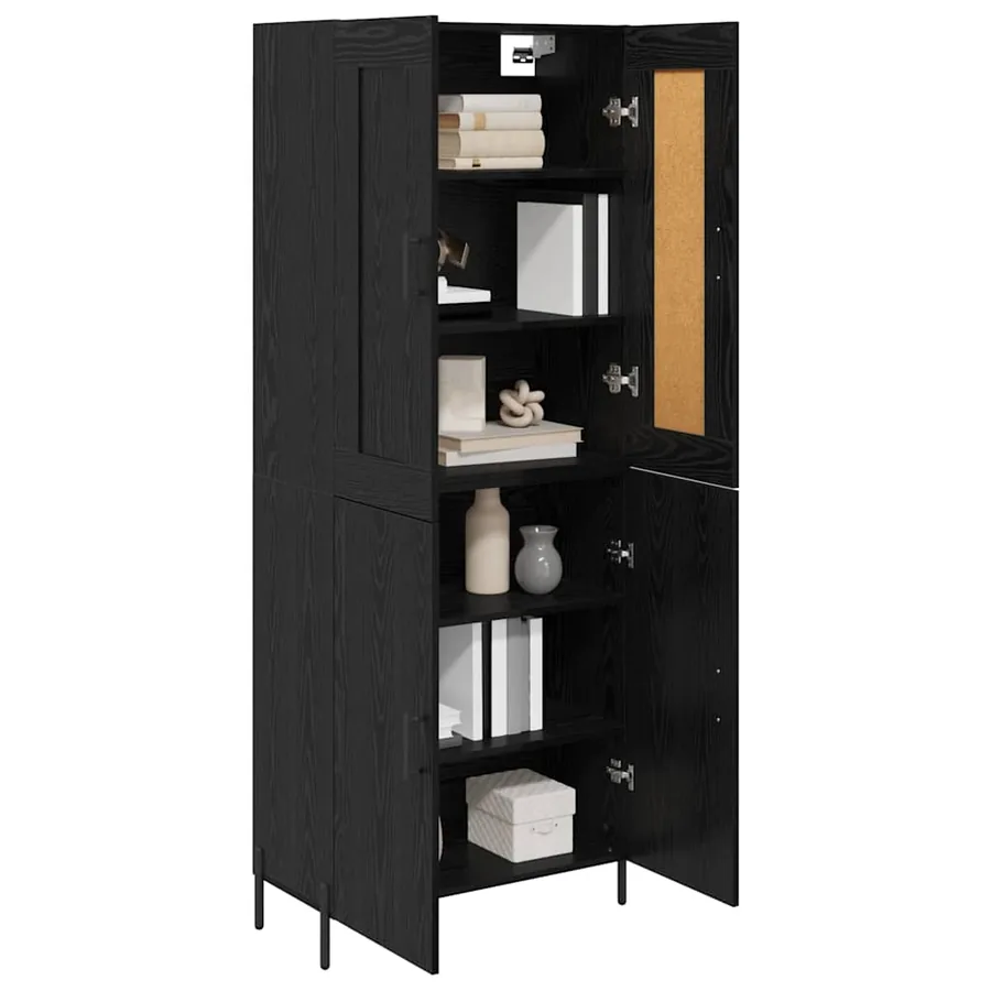 Haut Armoire 2 pcs Chêne noir Bois d'ingénierie - 3
