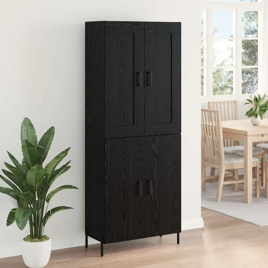 Haut Armoire 2 pcs Chêne noir Bois d'ingénierie - 4