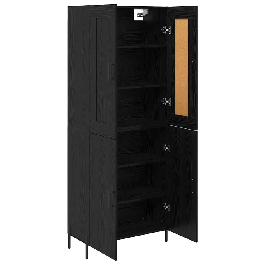 Haut Armoire 2 pcs Chêne noir Bois d'ingénierie - 5