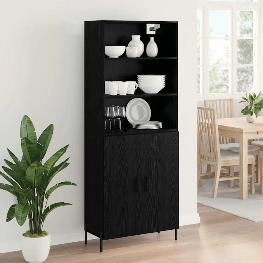 Haut Armoire Chêne noir 69,5 x 34 x 180 cm Bois d'ingénierie - 4