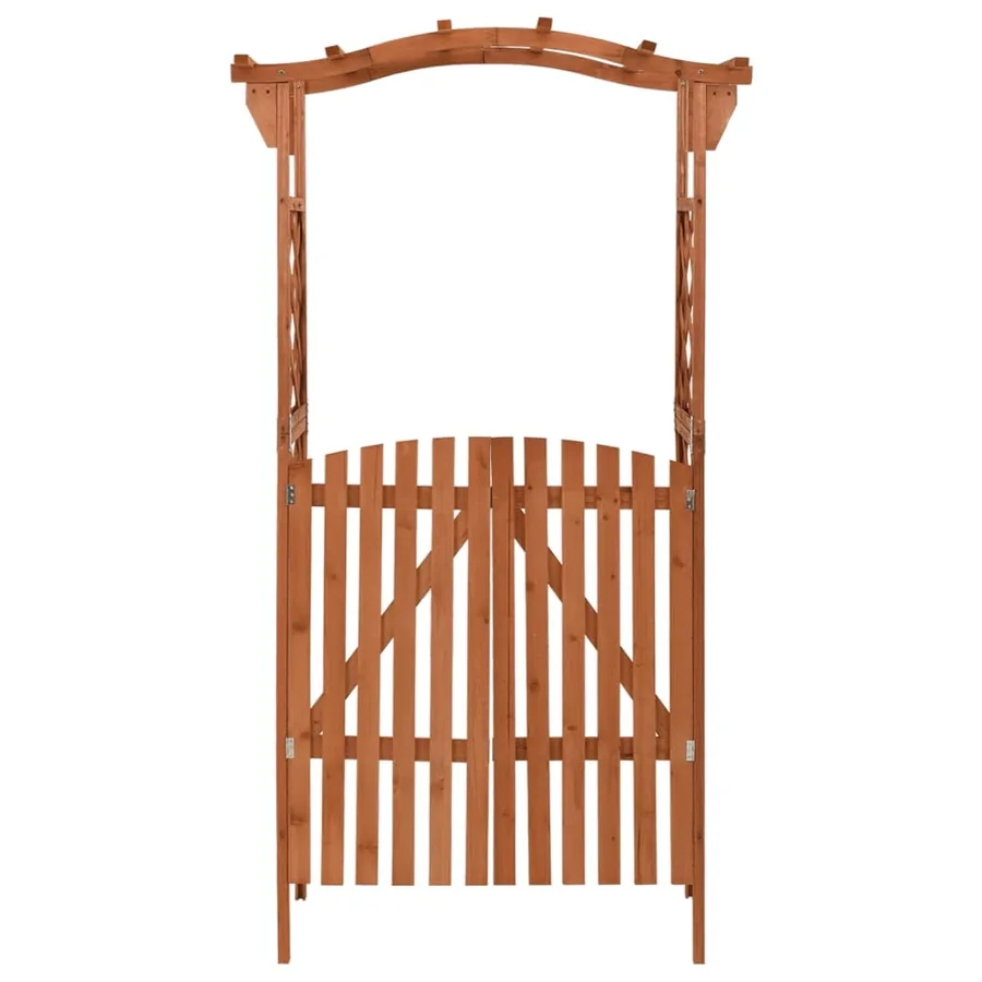 Pergola avec portail 116x40x204 cm Bois de sapin massif - 2