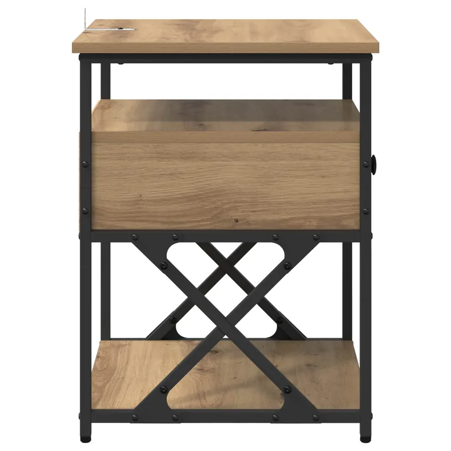 Cabinet de chevet Chêne artisanal 40 x 42 x 55 cm - 7