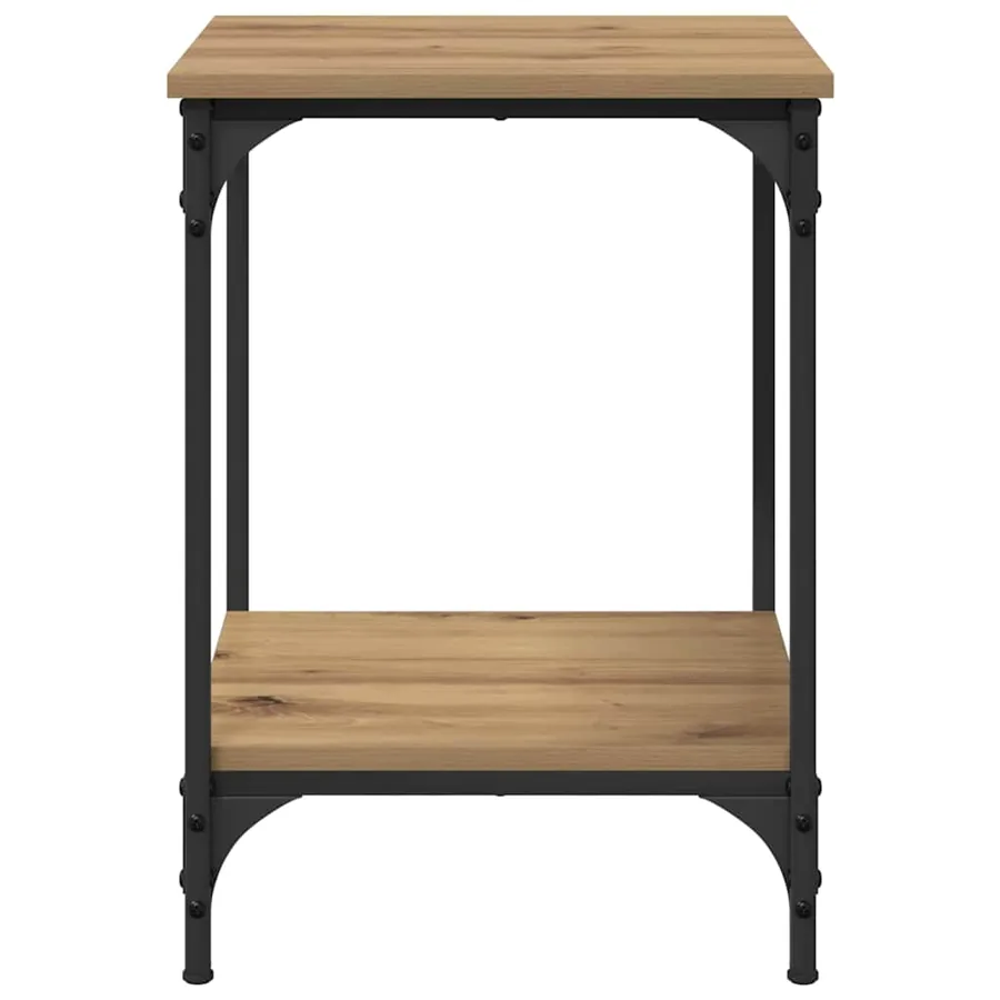 Table basse Chêne artisanal 40 x 40 x 55 cm Bois d'ingénierie - 5