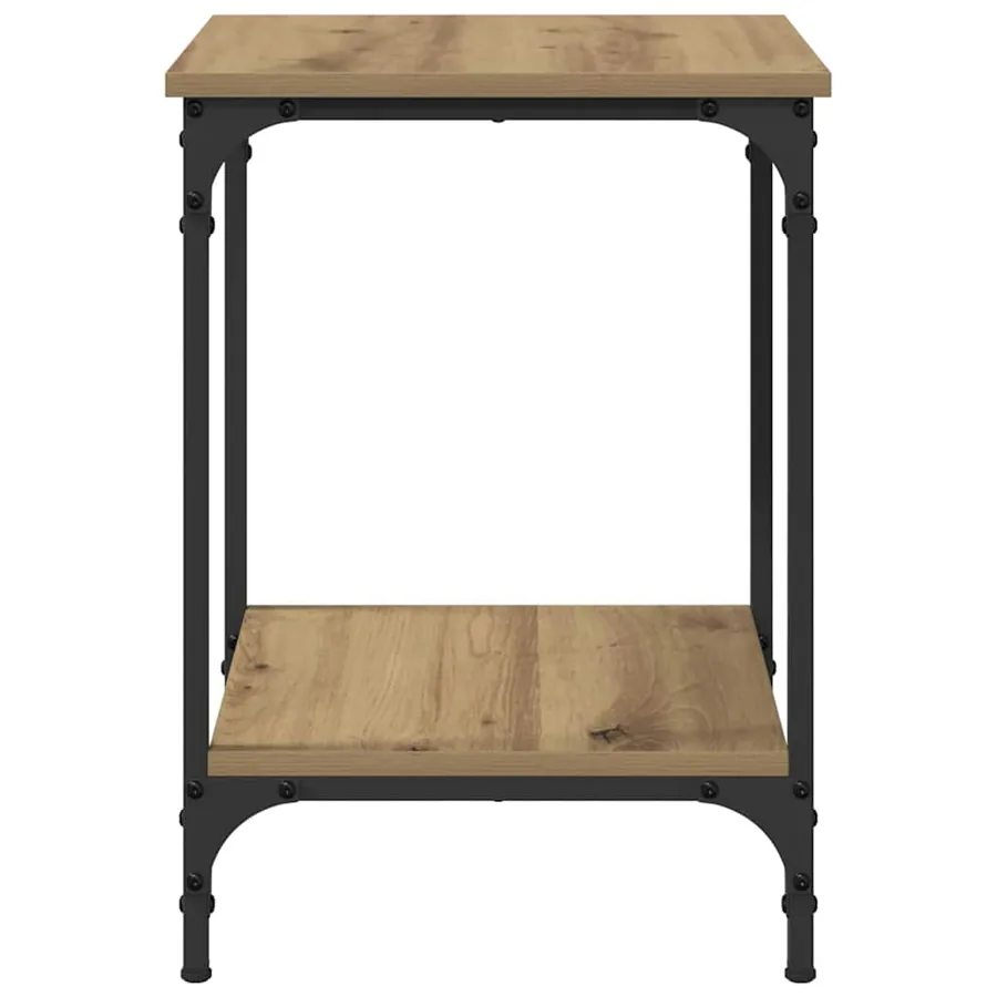 Table basse Chêne artisanal 40 x 40 x 55 cm Bois d'ingénierie - 6