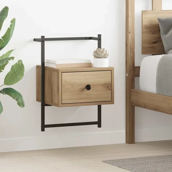 Cabinet de chevet 2 pc Chêne artisanal 35 x 30 x 51 cm