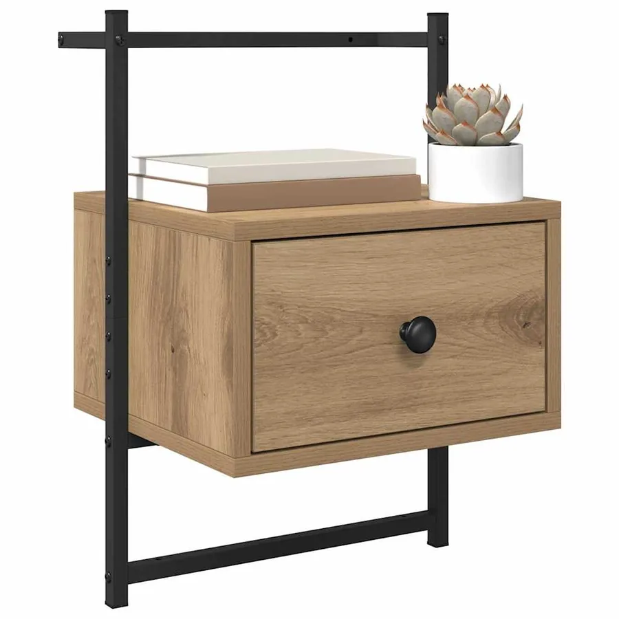 Cabinet de chevet 2 pc Chêne artisanal 35 x 30 x 51 cm - 3