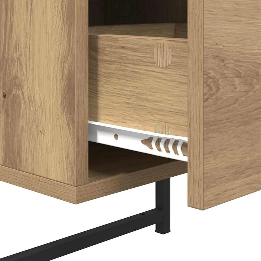 Cabinet de chevet 2 pc Chêne artisanal 35 x 30 x 51 cm - 8