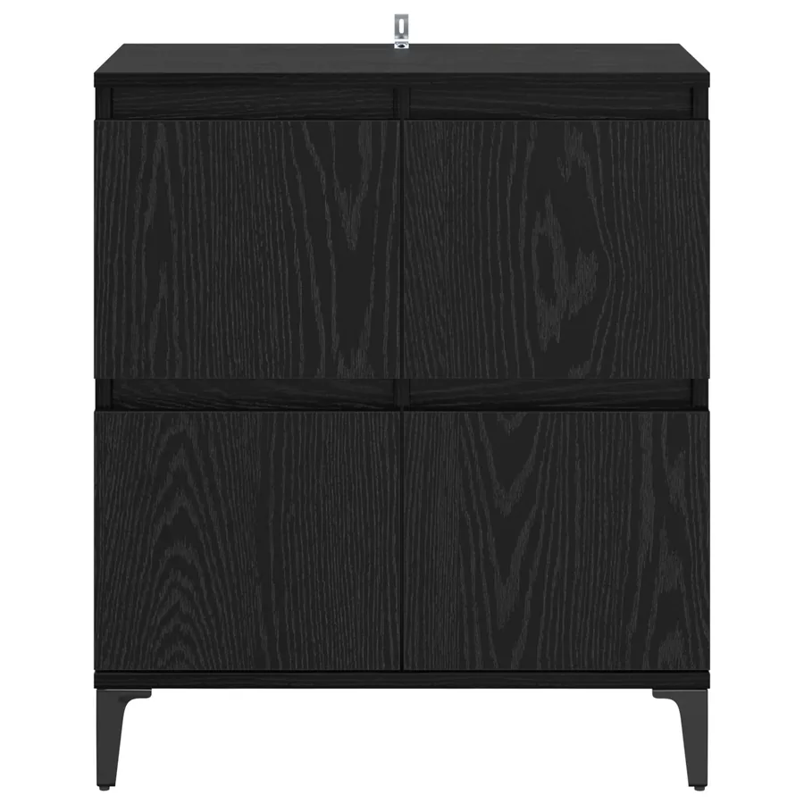 Buffet Chêne noir 60 x 35 x 70 cm Bois d'ingénierie et fer - 6
