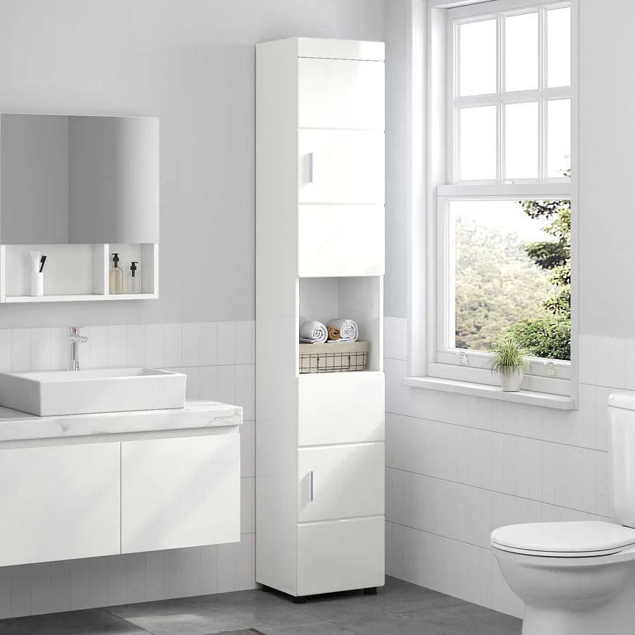 Ensemble d'armoire de salle de bain TULUM Blanc brillant - 4