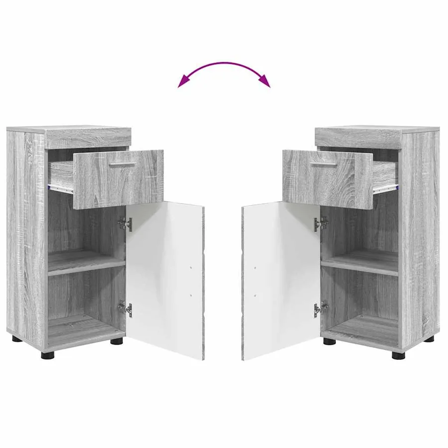 Ensemble de mobilier de salle de bain TULUM 4 pcs Gris Sonoma - 10