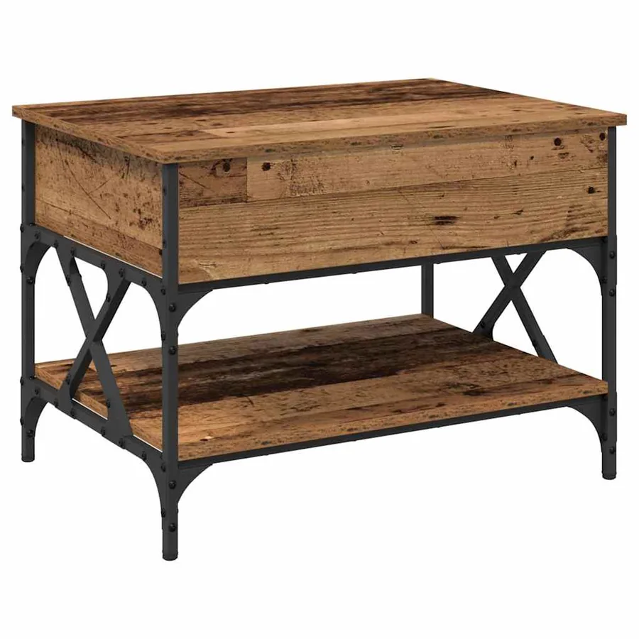 Table basse Bois Ancien 70x50x50cm Bois d'ingénierie - 2