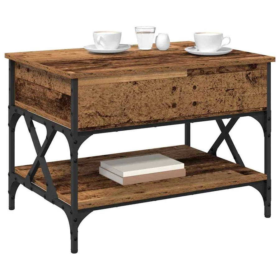 Table basse Bois Ancien 70x50x50cm Bois d'ingénierie - 3
