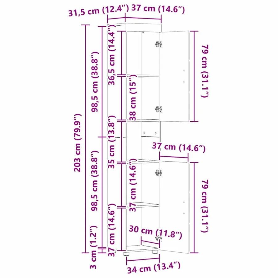 Ensemble de mobilier de salle de bain TULUM 3 pcs - 8