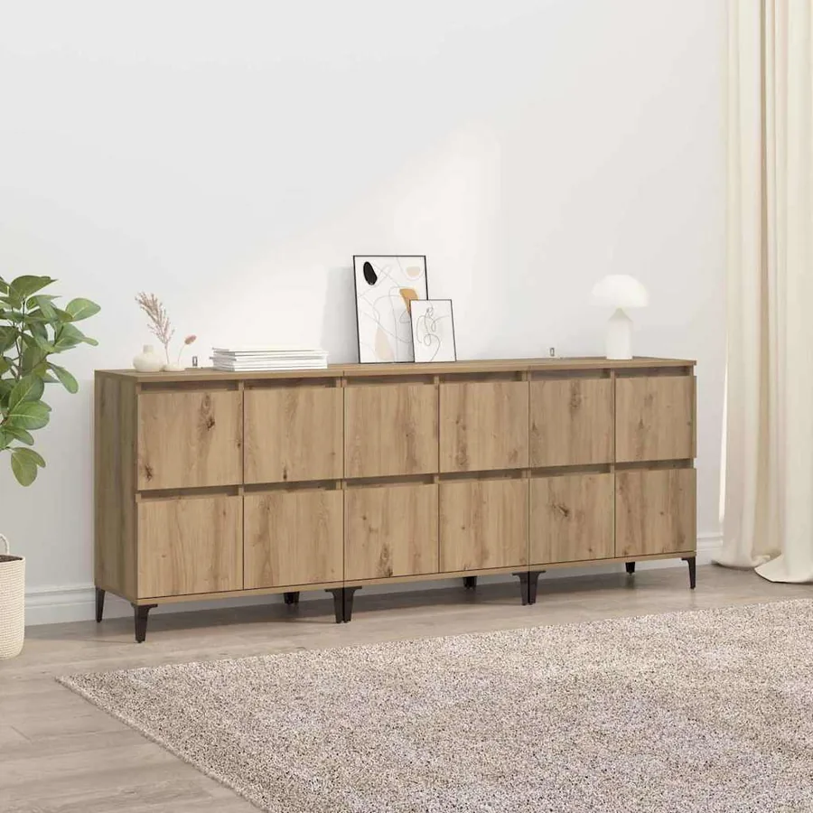 Buffets 3 pcs Chêne artisanal 60 x 35 x 70 cm Bois d'ingénierie