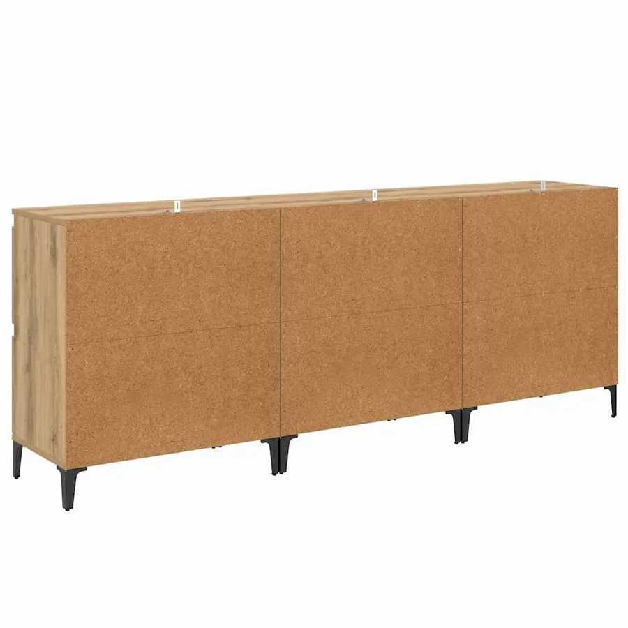 Buffets 3 pcs Chêne artisanal 60 x 35 x 70 cm Bois d'ingénierie - 7