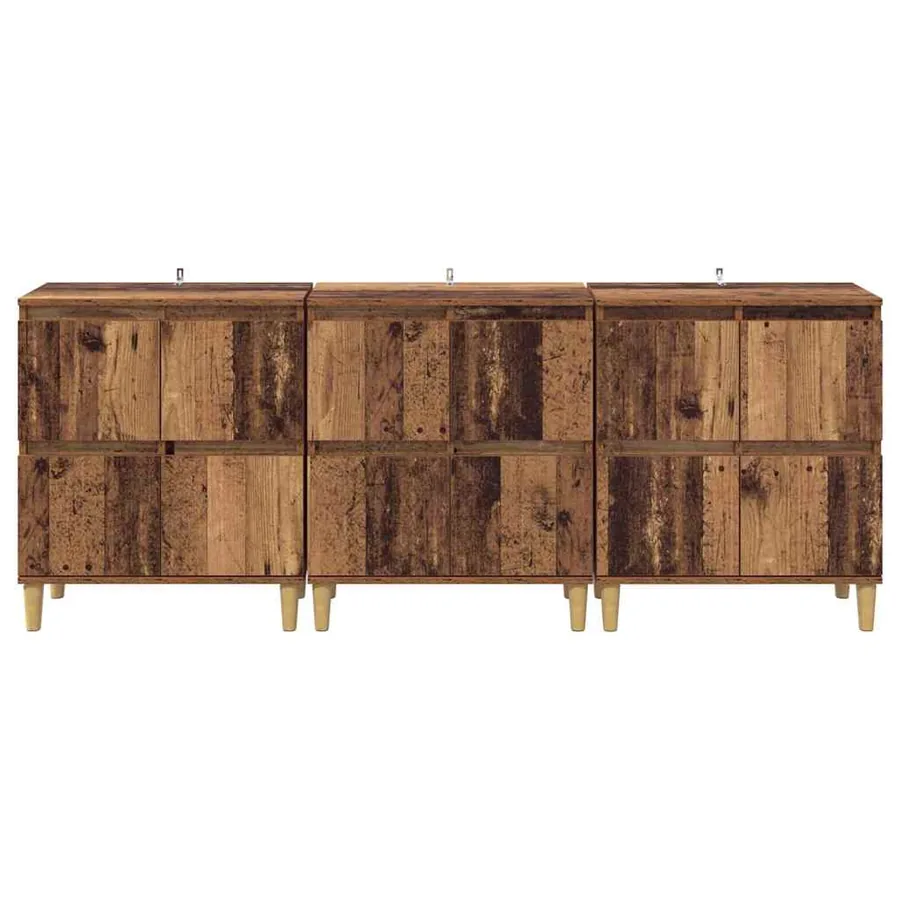 Buffets 3 pcs Bois Ancien 60 x 35 x 70 cm Bois d'ingénierie - 5