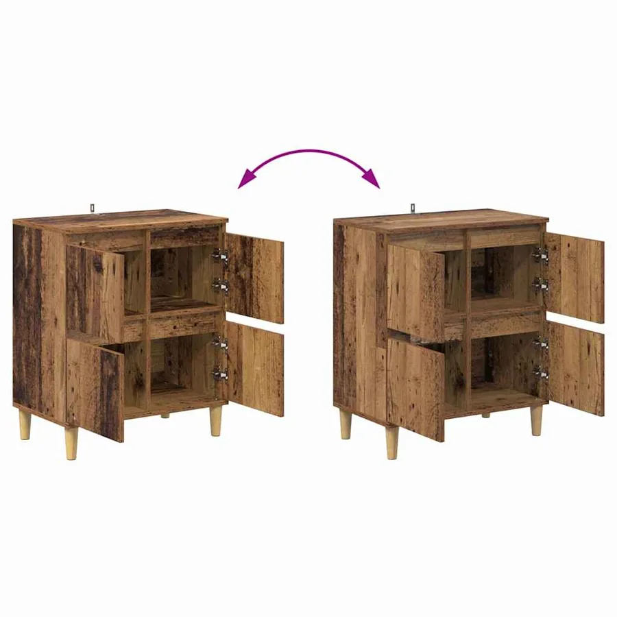 Buffets 3 pcs Bois Ancien 60 x 35 x 70 cm Bois d'ingénierie - 8