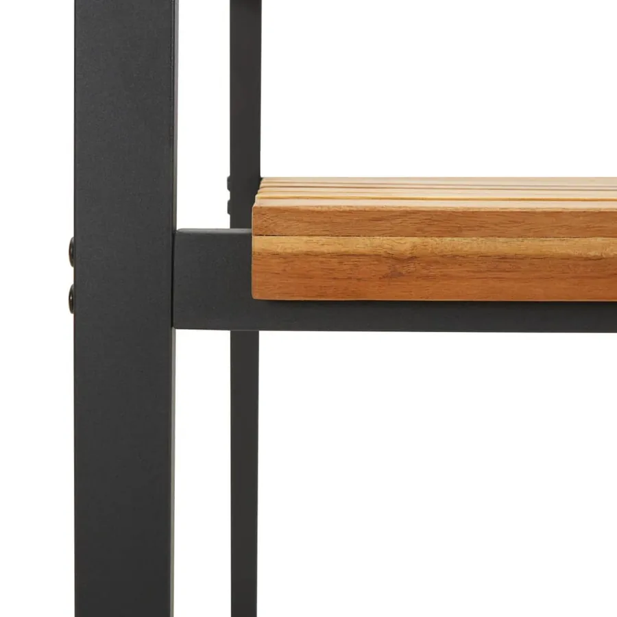 Chaises de jardin empilables lot de 4 bois d'acacia et métal - 6