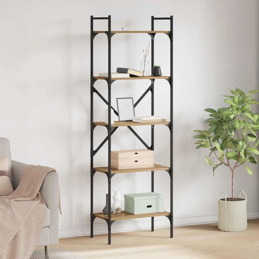 Bibliothèque 5 niveaux 56 x 32 x 174 cm Bois d'ingénierie