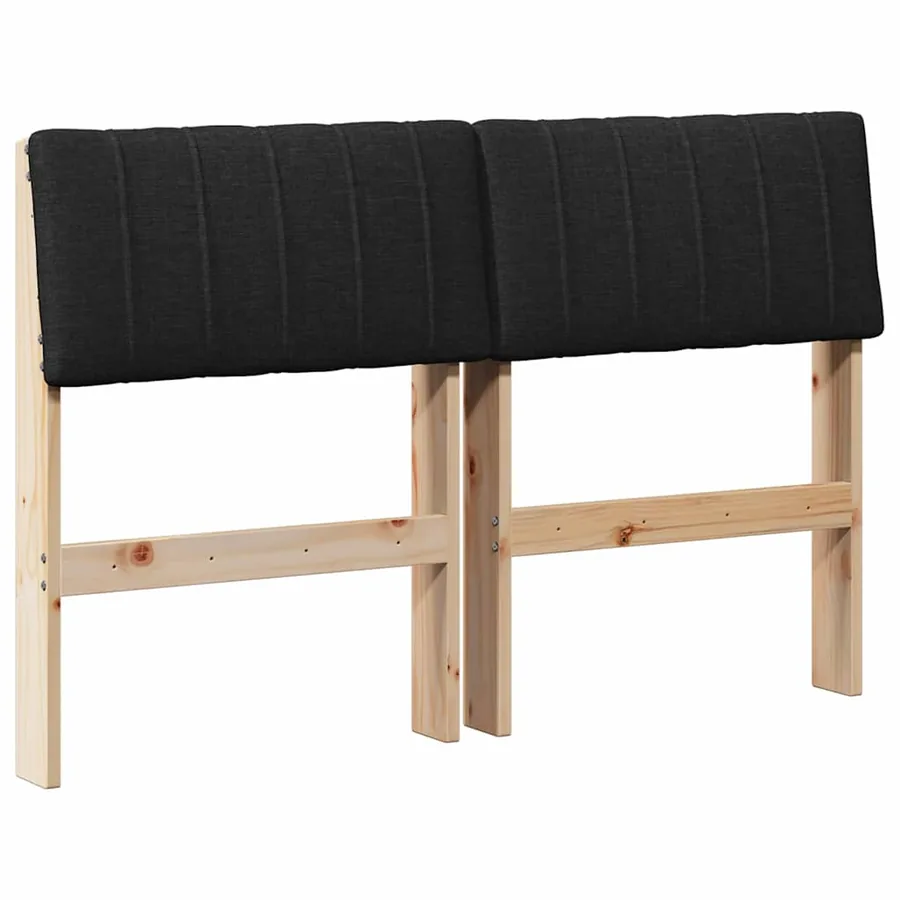 Tête de lit capitonnée Noir 120 cm Pin massif - 2