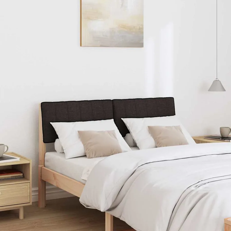Tête de lit capitonnée Noir 120 cm Pin massif - 3