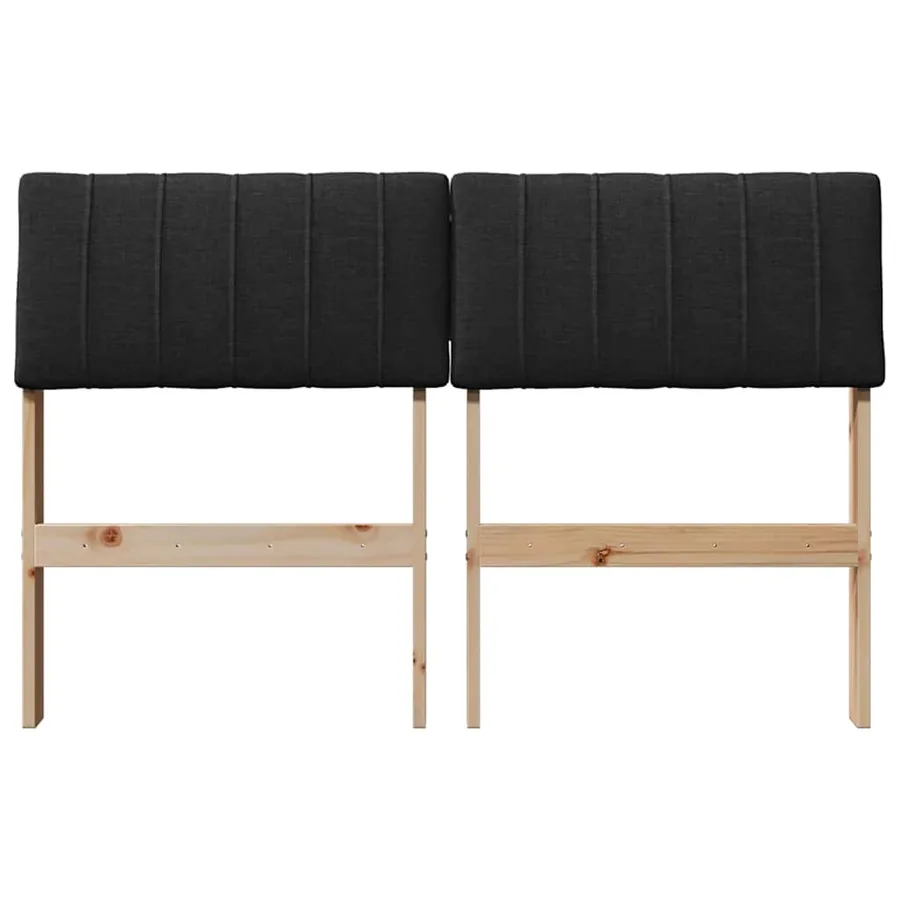 Tête de lit capitonnée Noir 120 cm Pin massif - 4