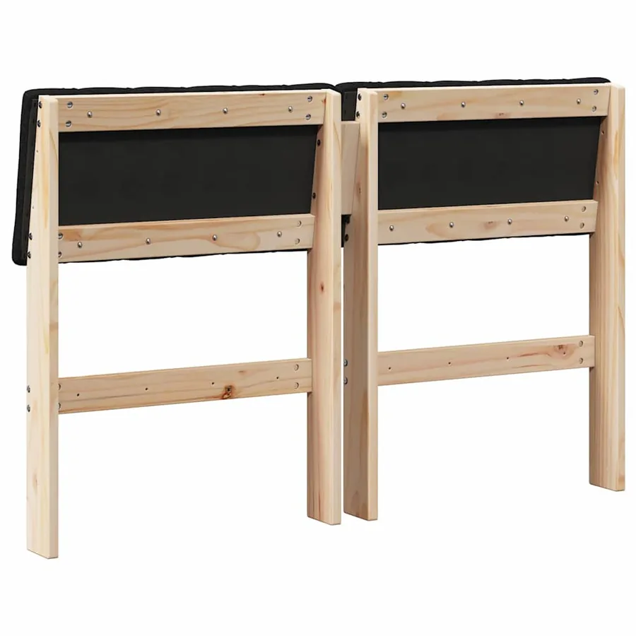 Tête de lit capitonnée Noir 120 cm Pin massif - 6