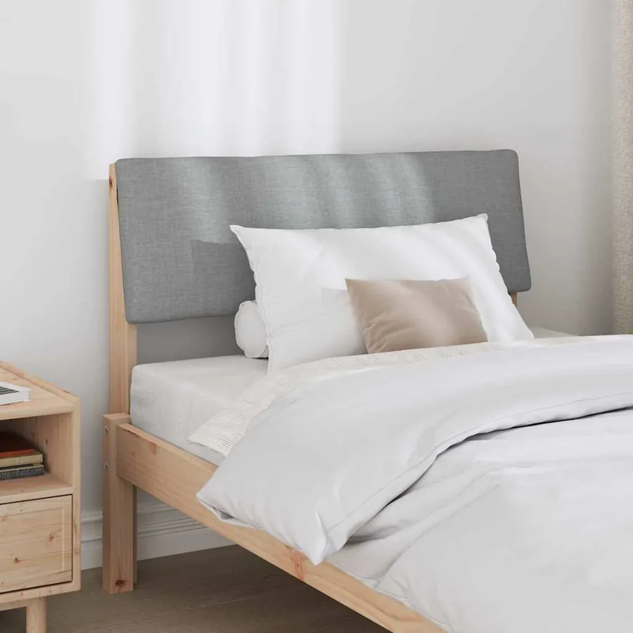 Tête de lit capitonnée Gris clair 90 cm Pin massif - 3