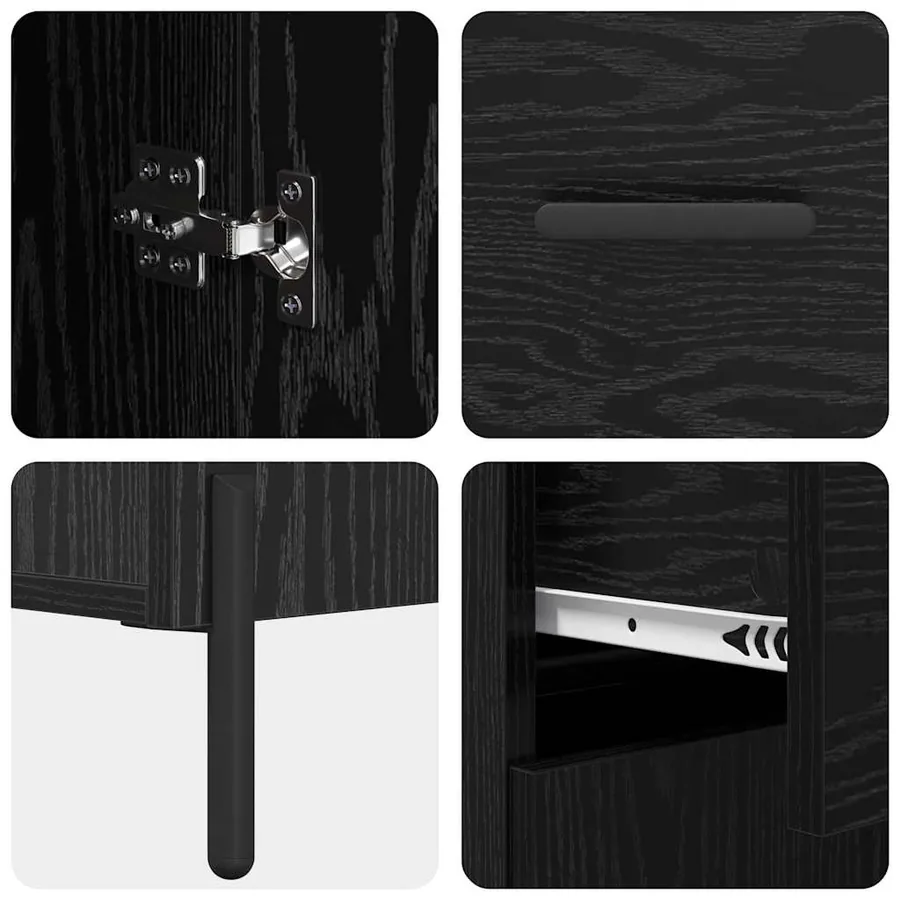Haut Armoire avec tiroir 2 pcs Chêne noir Bois d'ingénierie - 11