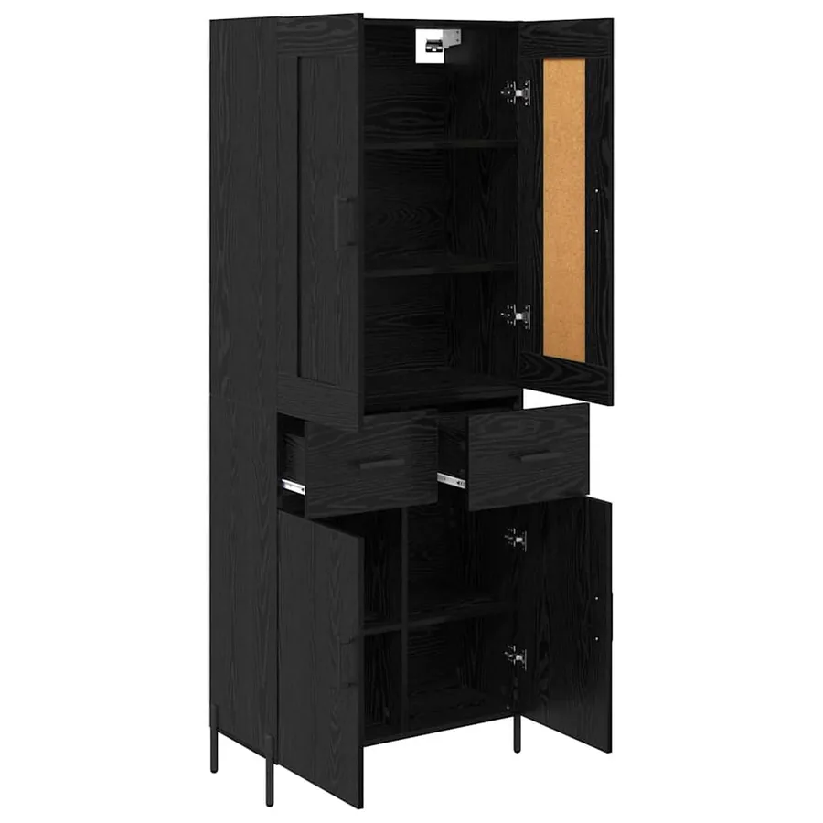 Haut Armoire avec tiroir 2 pcs Chêne noir Bois d'ingénierie - 5