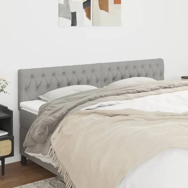 Têtes de lit Gris clair 200x7x78/88 cm Tissu