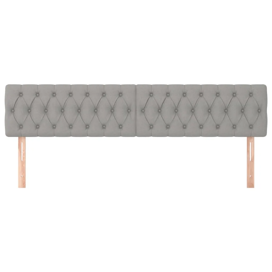 Headboards Light grey 200x7x78/88 cm Fabric - 3