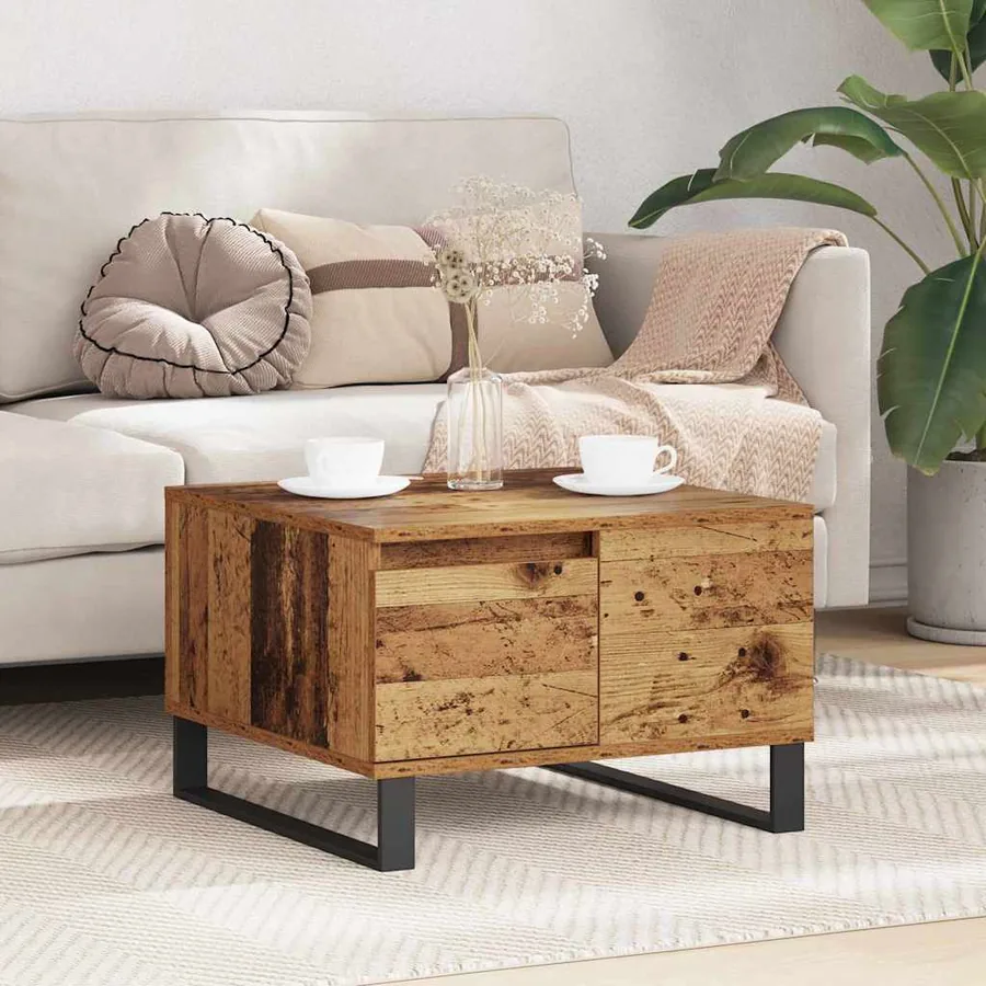 Table basse Bois Ancien 55 x 55 x 36,5 cm Bois d'ingénierie