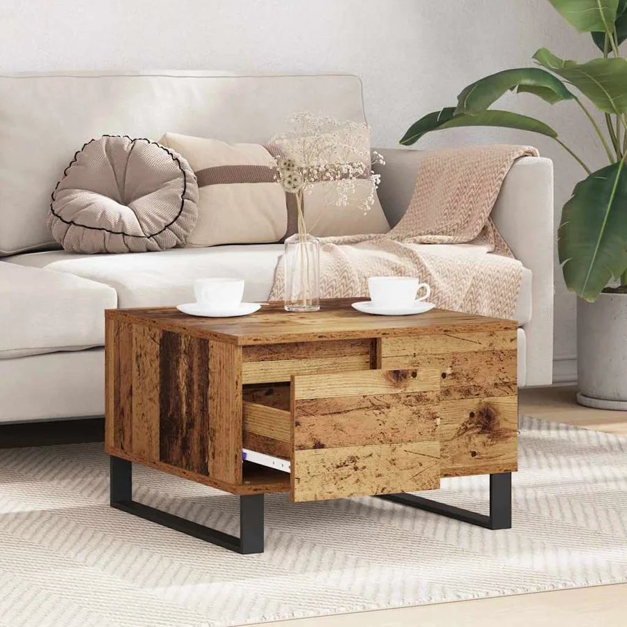 Table basse Bois Ancien 55 x 55 x 36,5 cm Bois d'ingénierie - 4