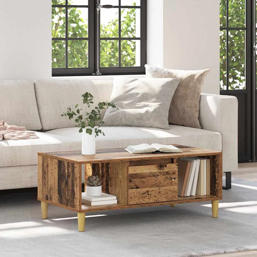 Table basse Bois Ancien 90 x 50 x 26,5 cm Bois d'ingénierie