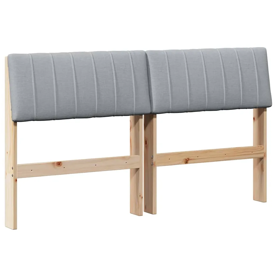 Tête de lit capitonnée Gris clair 140 cm Pin massif - 2
