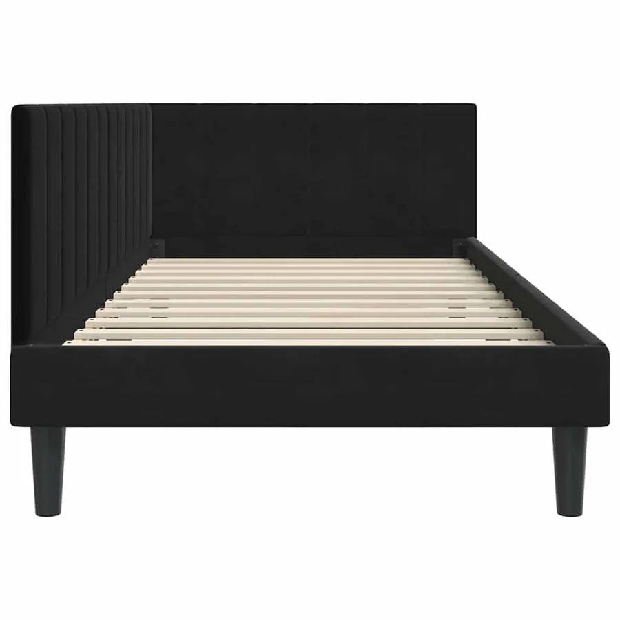 Cadre de lit d'angle Noir 100 cm x 200 cm Velours - 6