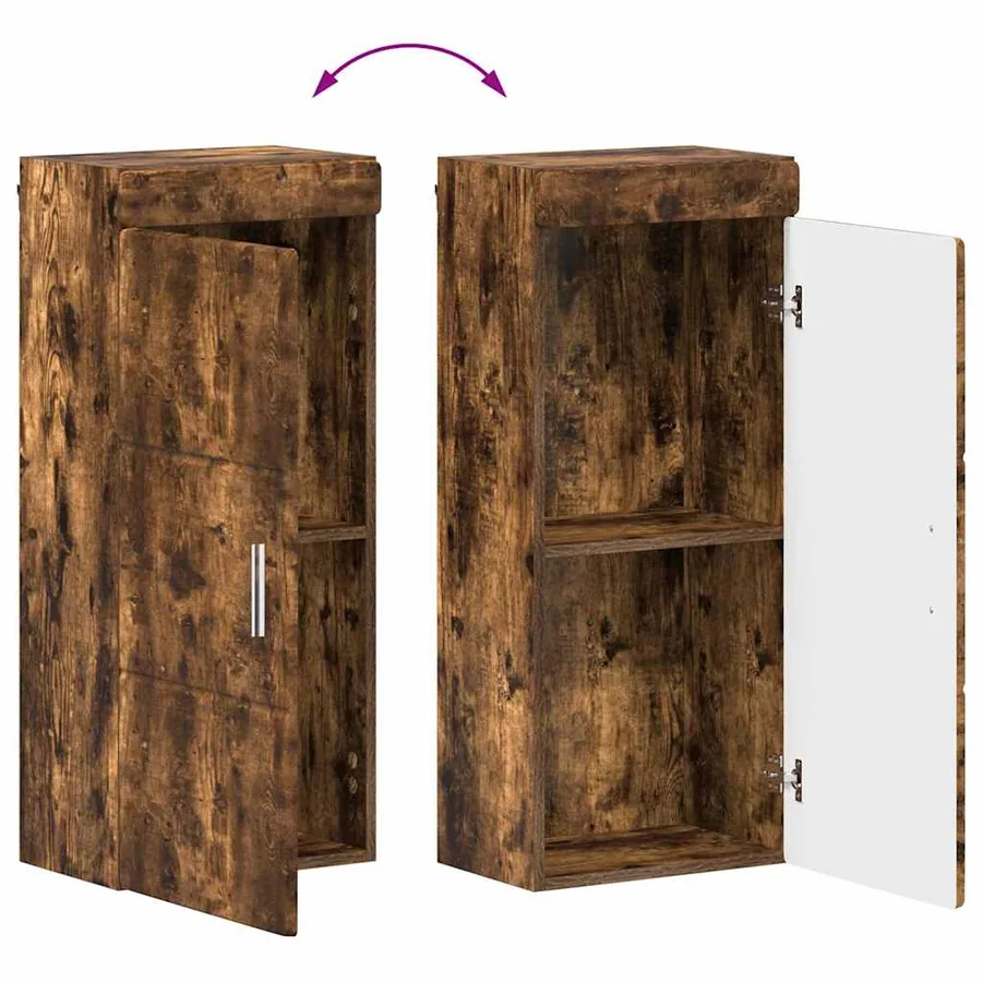 Armoire murale de salle de bain avec étagère TULUM Chêne fumé - 12