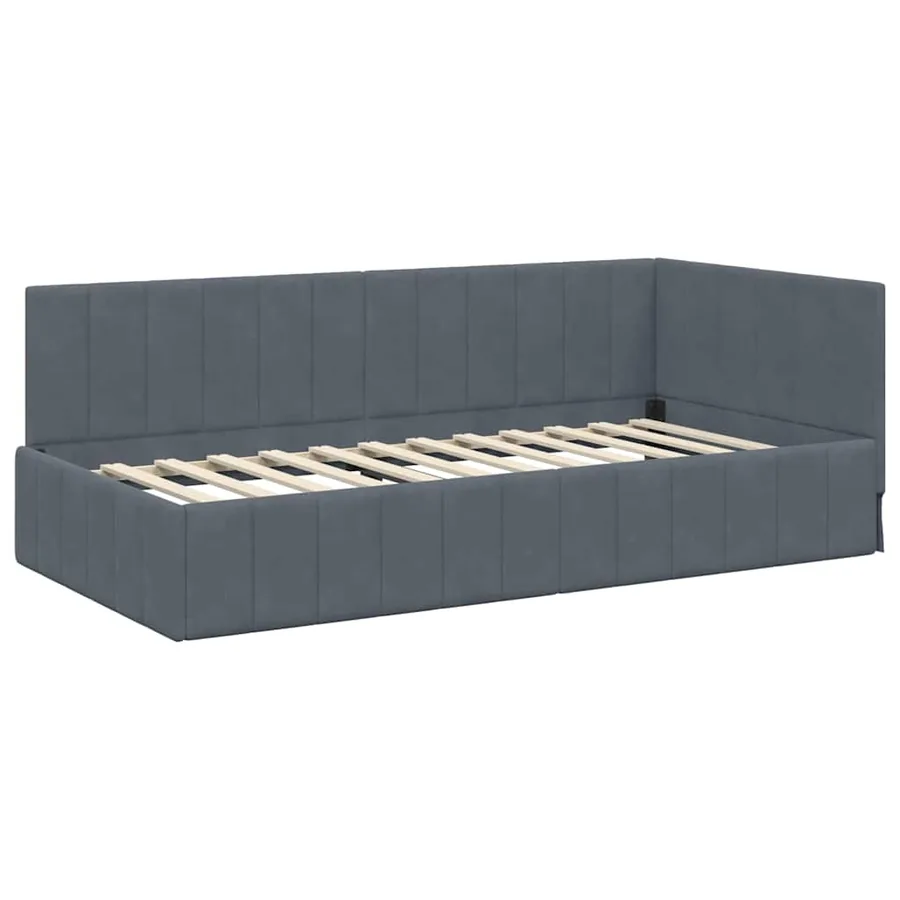 Cadre de lit d'angle avec matelas 2 pcs Gris Velours - 6