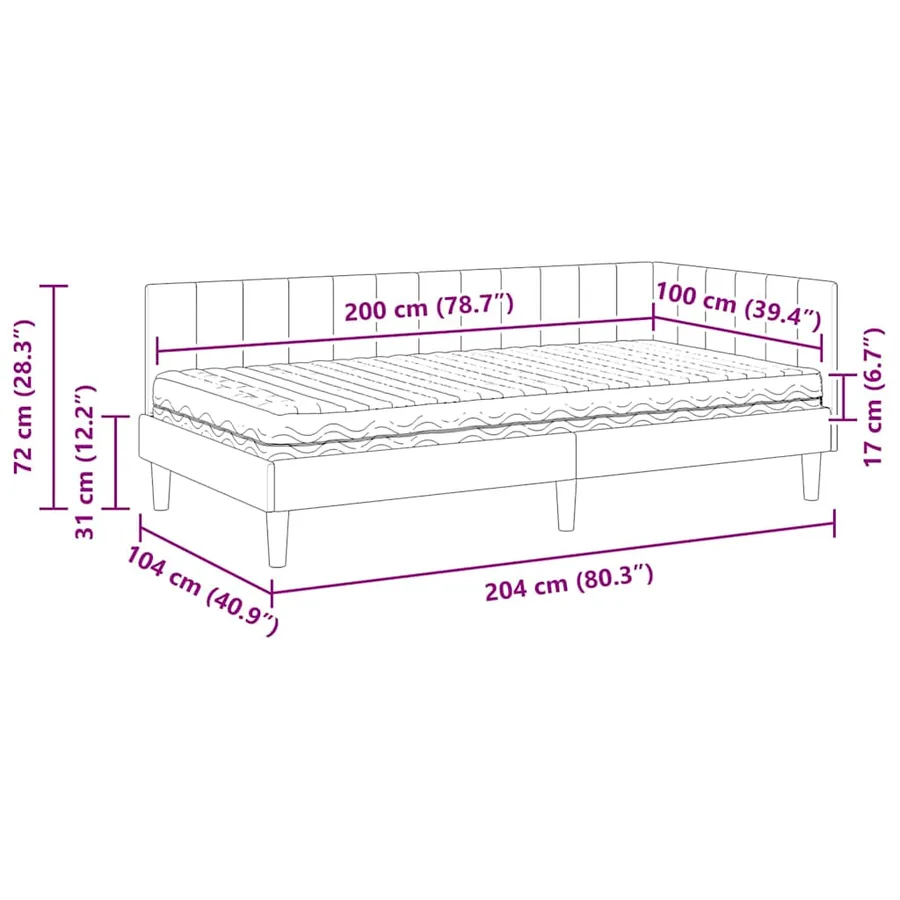 Cadre de lit d'angle avec matelas 2 pcs Gris Velours - 14