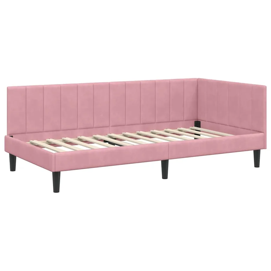 Cadre de lit d'angle avec matelas 2 pcs Gris Velours - 6