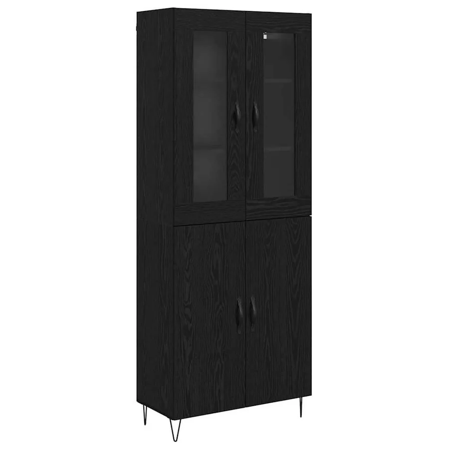 Haut Armoire Chêne blanc et noir 69,5 x 34 x 180 cm - 2