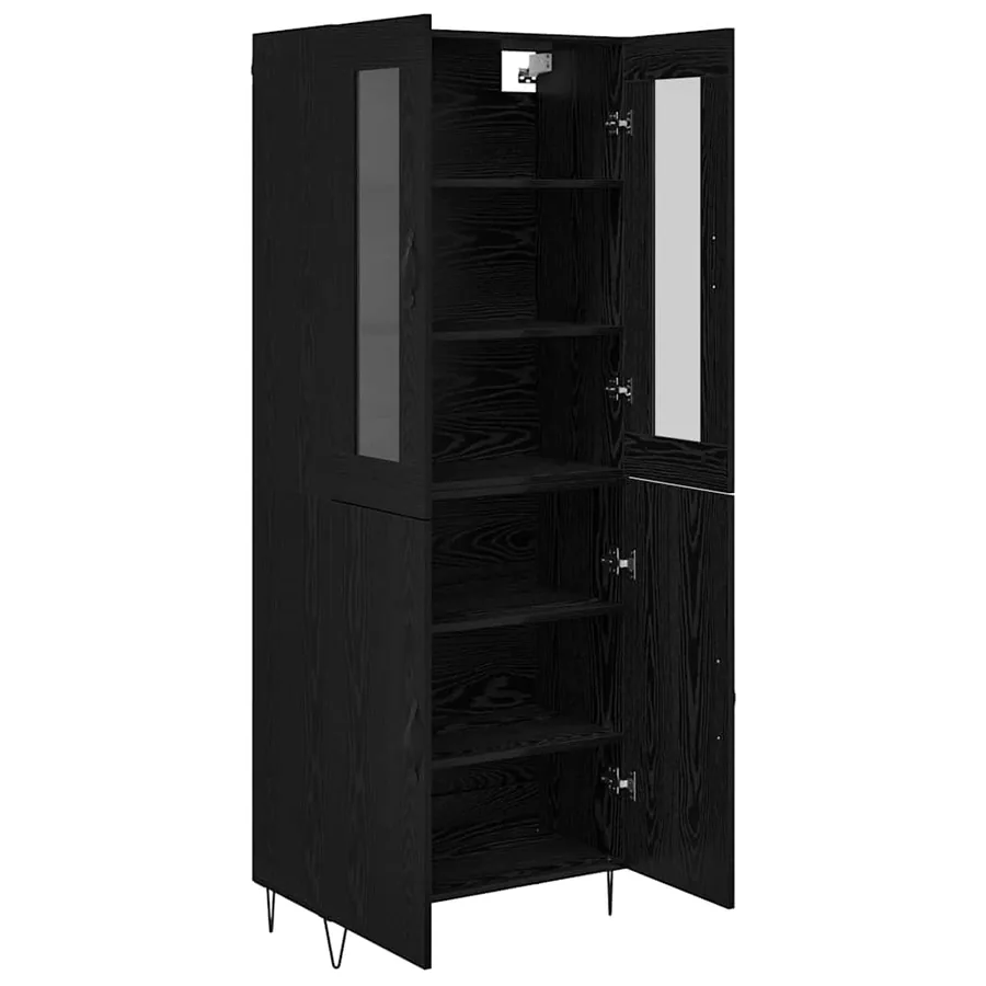 Haut Armoire Chêne blanc et noir 69,5 x 34 x 180 cm - 5