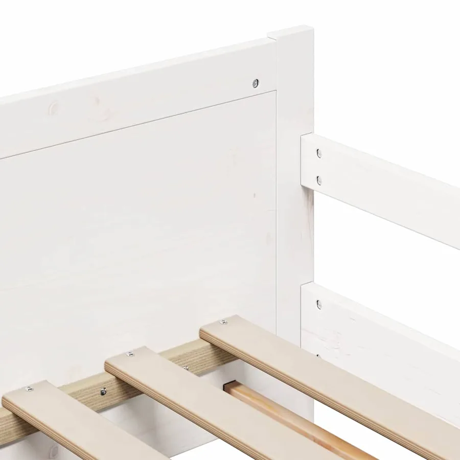 Cadre de lit Blanc 80 x 200 cm Bois d'ingénierie - 9