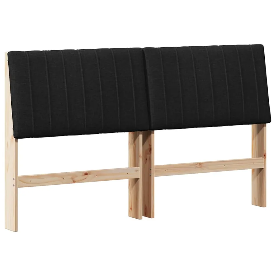 Tête de lit capitonnée Noir 160 cm Pin massif - 2