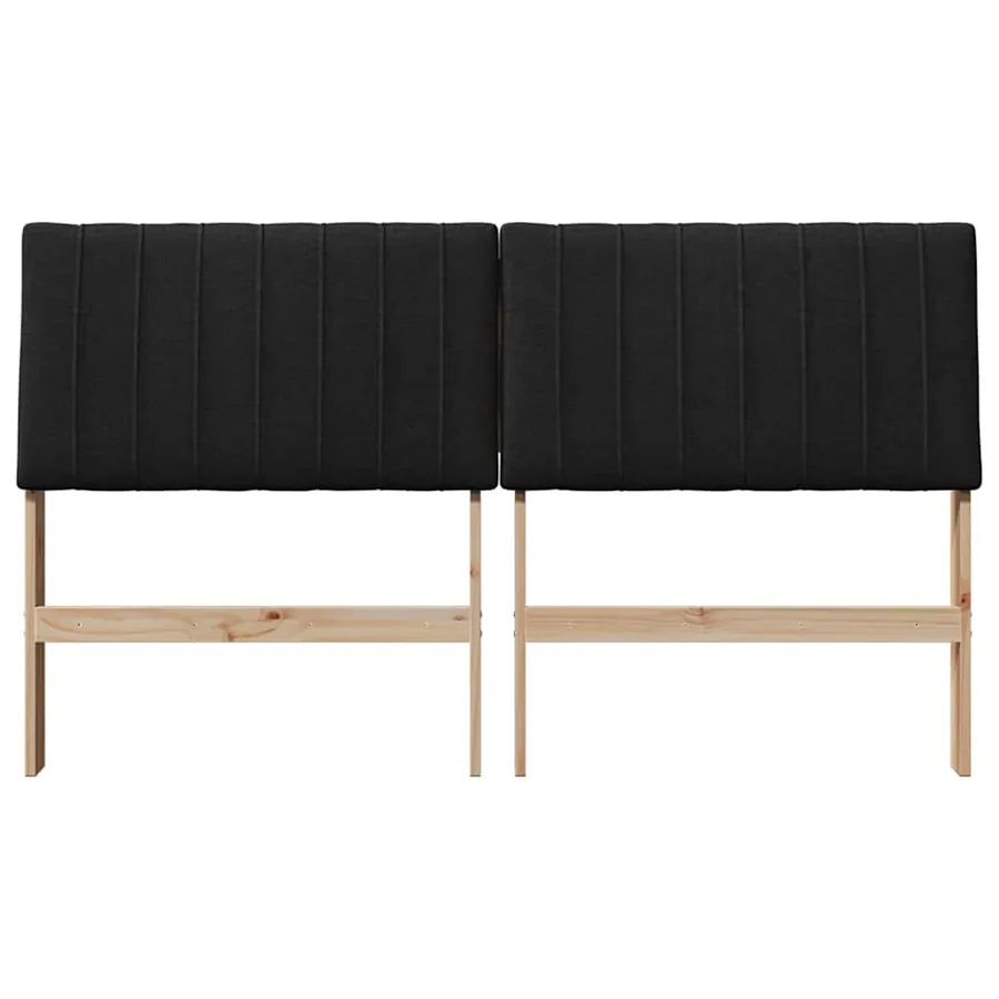 Tête de lit capitonnée Noir 160 cm Pin massif - 4