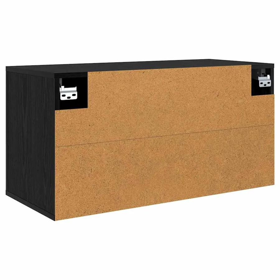Meuble TV mural Chêne noir 80 x 34,5 x 40 cm Bois d'ingénierie - 7