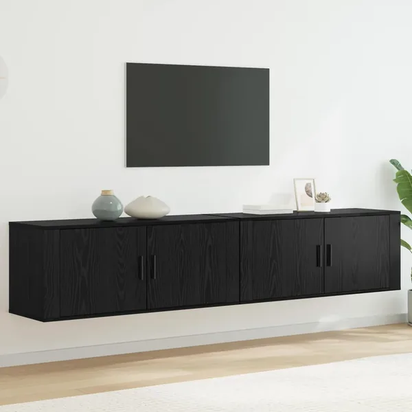 Ensemble de meuble TV mural 2 pcs Chêne noir 100 x 34,5 x 40 cm