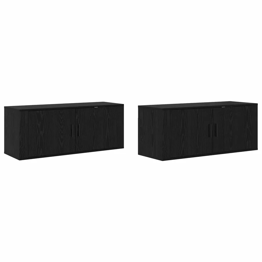 Ensemble de meuble TV mural 2 pcs Chêne noir 100 x 34,5 x 40 cm - 2